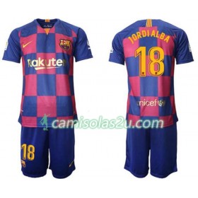 Camisolas de Futebol FC Barcelona Jordi Alba 18 Criança Equipamento Principal 2019/20 Manga Curta
